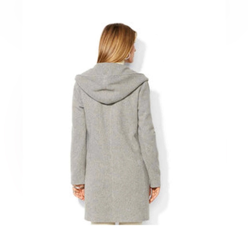 Ralph Lauren Hooded Herringbone Wool Cashmere Blend Wrap Coat Sz 10 $395 - Picture 4 of 7